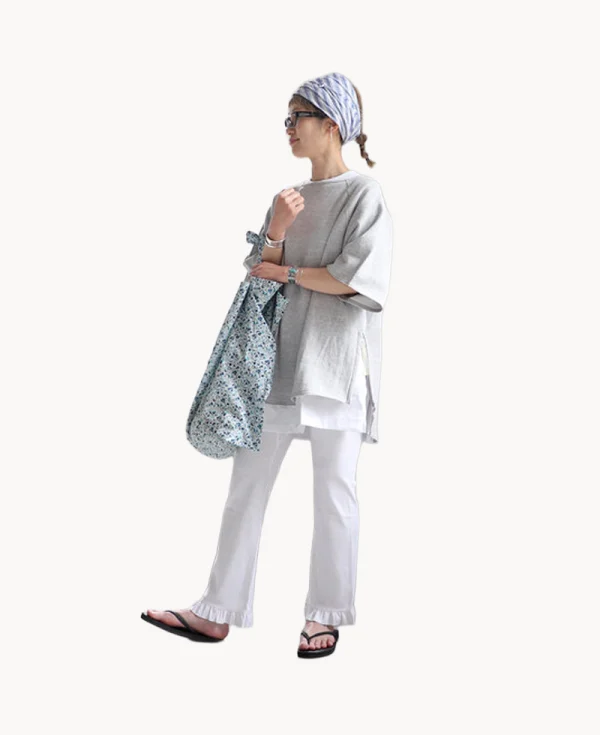 RHODOLIRION Ribbed Frill Tank Top Heather Grey