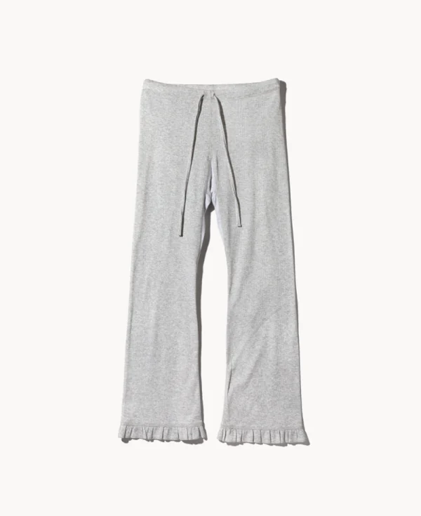 RHODOLIRION Ribbed Frill Tank Top Heather Grey
