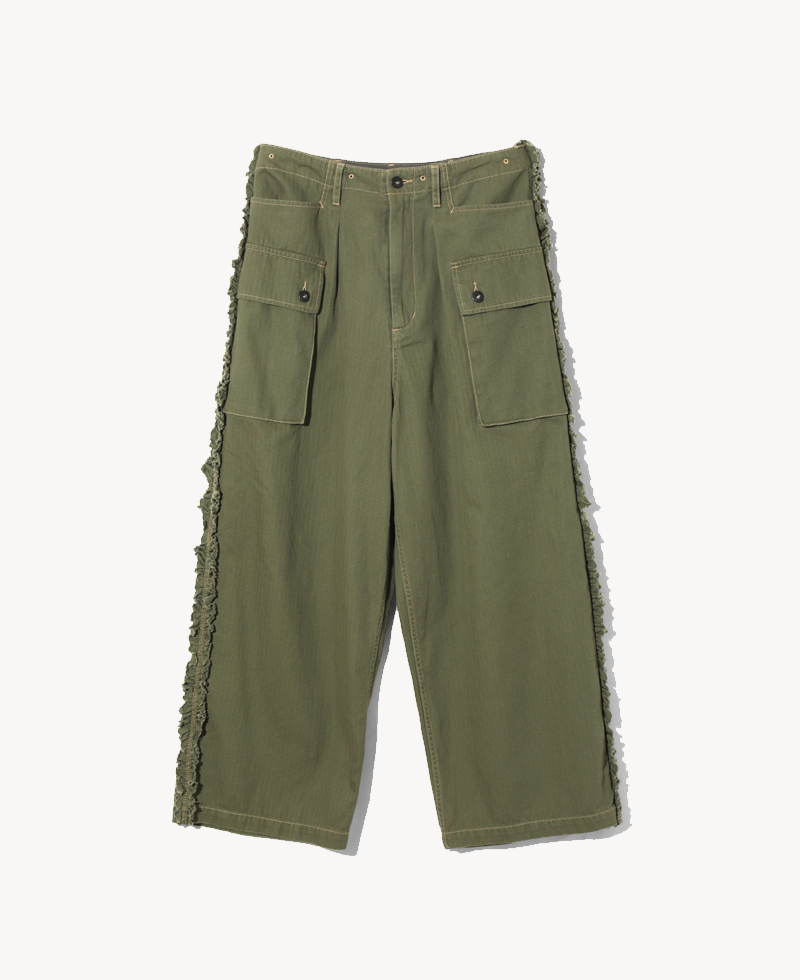 RHODOLIRION Utility Pant - Herringbone Olive RHODOLIRION Utility Pant - Herringbone Olive