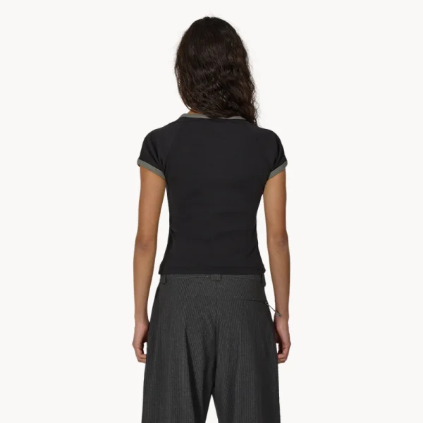 ROA Guniy Ribbed Baby Tee – Washed Black