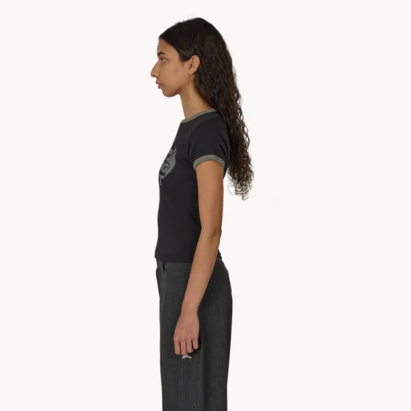 ROA Guniy Ribbed Baby Tee – Washed Black