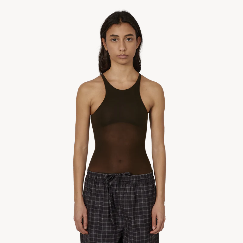 ROA Haze Ultralight Seamlass See Through Tank Top – Dark Brown (1) ROA Haze Ultralight Seamlass See Through Tank Top – Dark Brown