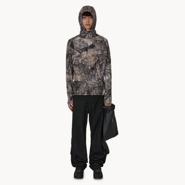 ROA Lio UPF+50 Baselayer Moth Print LS Tee – Brown