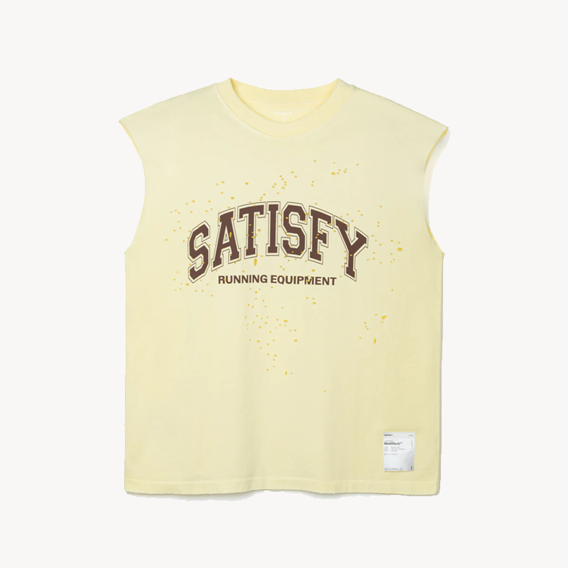 SATISFY MothTech™ Muscle Tee – Aged Tranparent Yellow (1) SATISFY MothTech™ Muscle Tee – Aged Tranparent Yellow