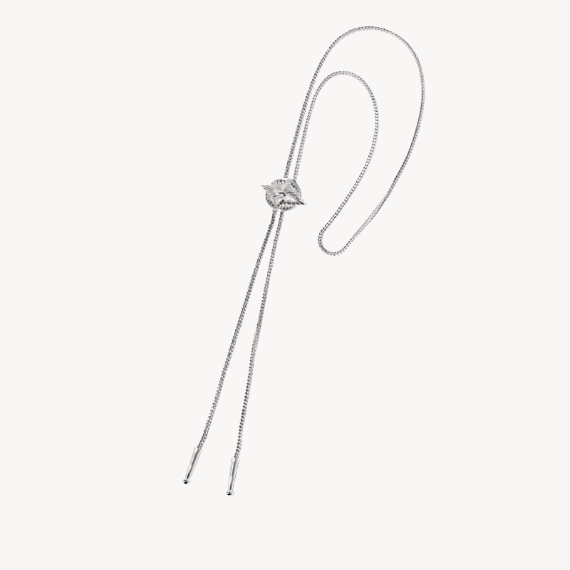 TOGA-Metal Concho Loop Tie - Silver (1) Metal Concho Loop Tie - Silver