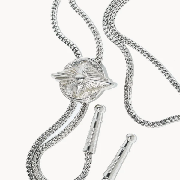 TOGA Metal Concho Loop Tie - Silver