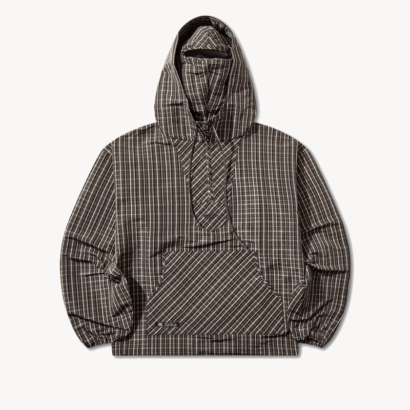 UMBRO Checked Masked Anorak – Beige Dark Brown UMBRO Checked Masked Anorak – Beige Dark Brown