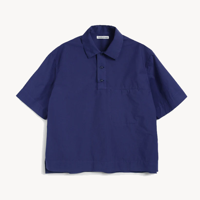 YMC TCL Polo Shirt - Blue (1) YMC TCL Polo Shirt - Blue